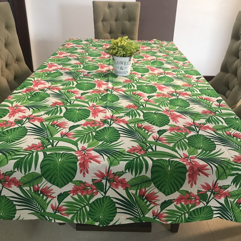 Printed Green Table Cloth Table Cover Shopee Philippines