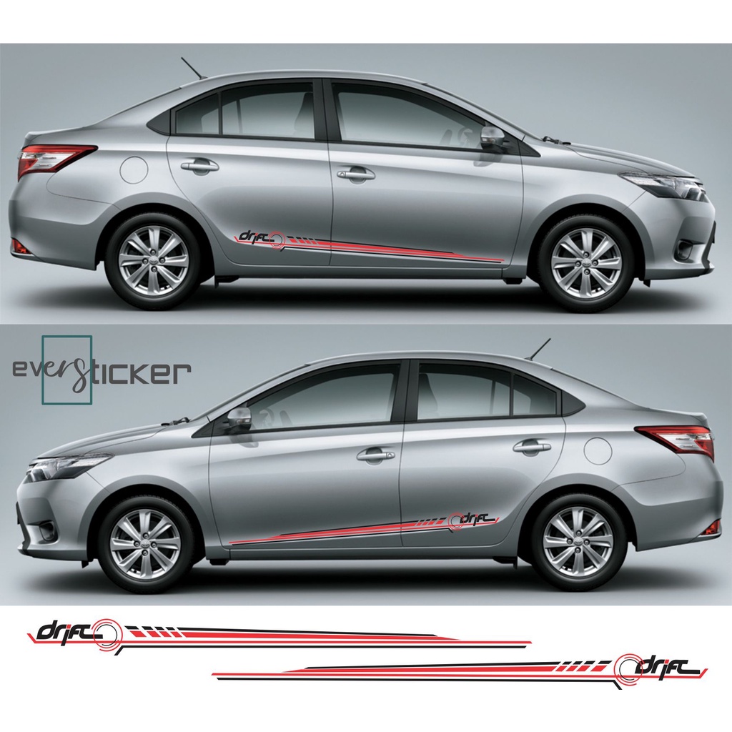 Universal side skirt car sticker Design 1 (1 pair 2 pcs) Shopee