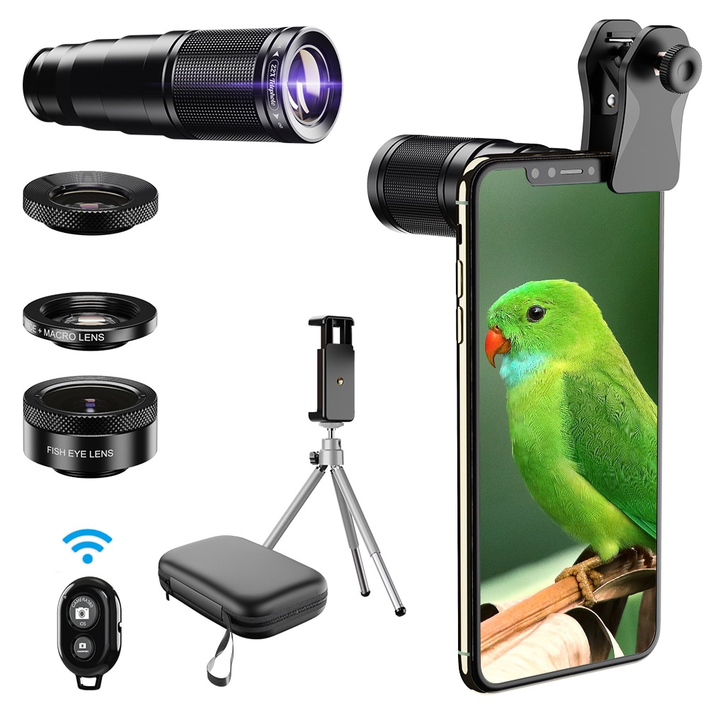 APEXEL 2022 All new HD Phone Camera Lens Kit 4in1 Telephoto Zoom