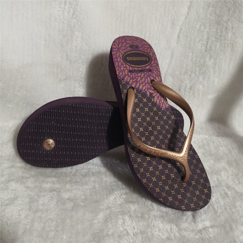 Spot Brazil Havana Flip Flops Women s Thick soled Slope Heel