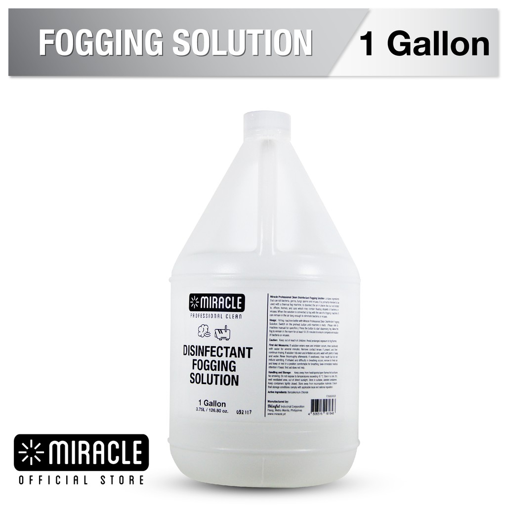 Miracle Clean Disinfectant Fogging Solution Original Lemon 1 Gallon ...