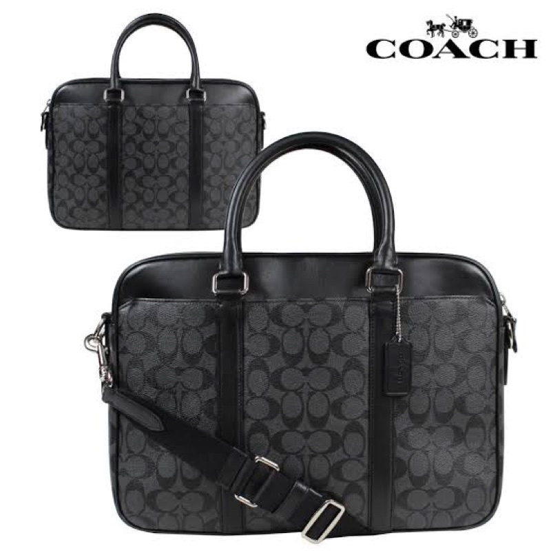 Coach Laptop Bag Leather Black Shopee Philippines