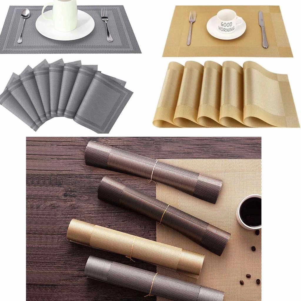 PVC Placemats and Coasters Dining Table Place Mats Washable | Shopee ...