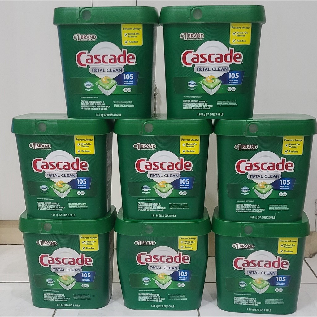105 counts Cascade Total Clean ActionPacs, Dishwasher Detergent