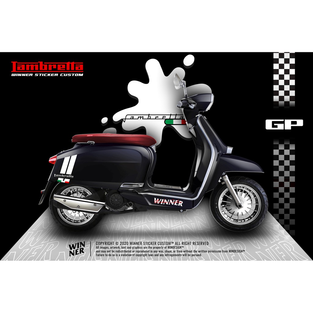 Double Line Lambretta Side Cover Sticker V125/V200 | Shopee Philippines