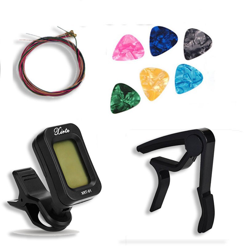 48pcs Guitar Tool Changing Kit Strings Pick Capo Winder&Cutter Tuner