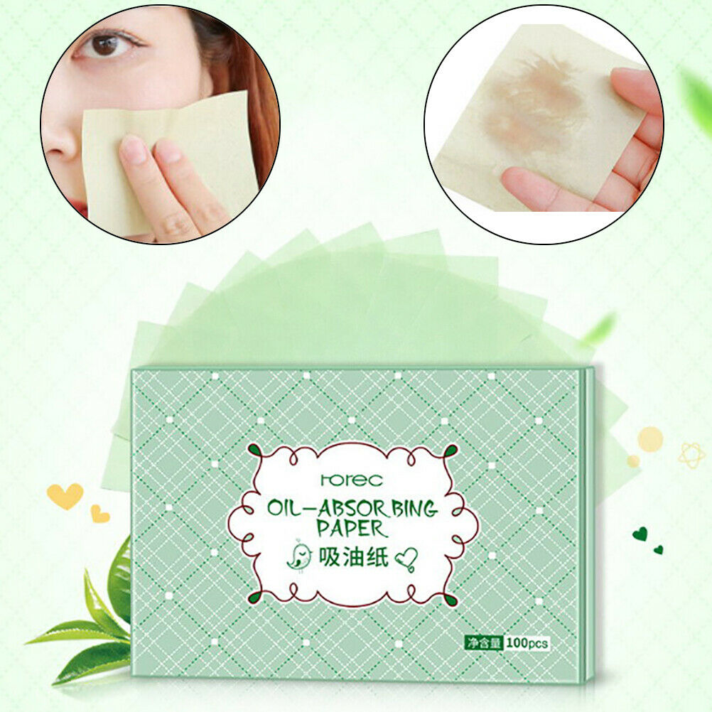 100 Sheets/pack Protable Facial Absorbent Paper Oil Control Wipes Green Tea Absorbing Sheet