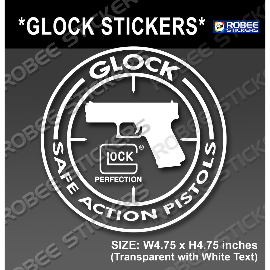 Sticker of GLOCK transparent white txt | Shopee Philippines