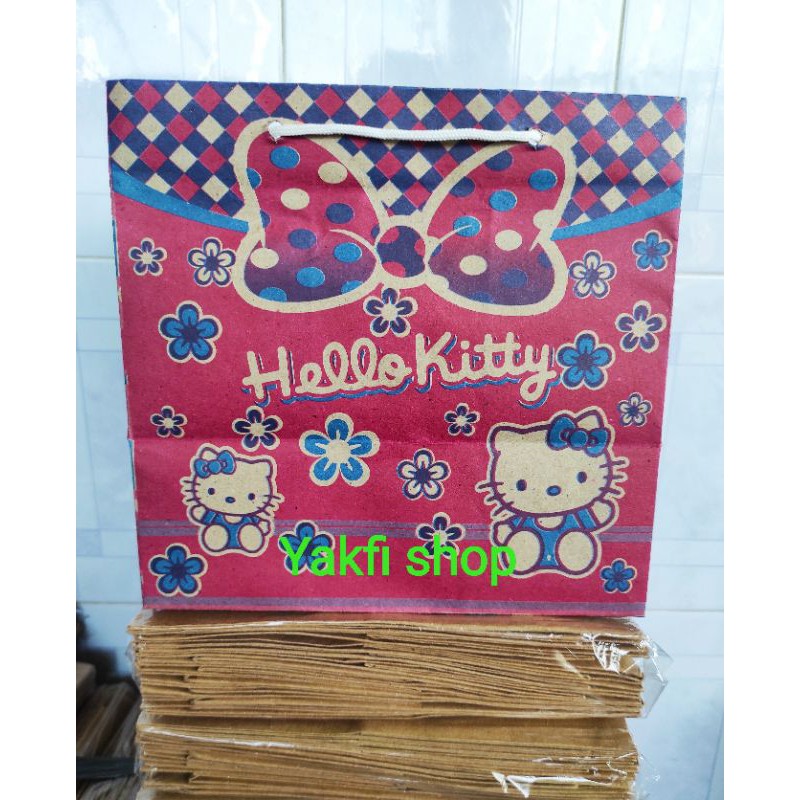 Hello kitty motif rice box bento paper bag, size 21x14 | Shopee Philippines