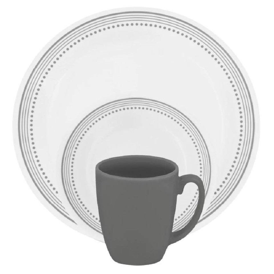 Corelle Livingware Mystic Gray 16Piece Dinnerware Set Shopee Philippines
