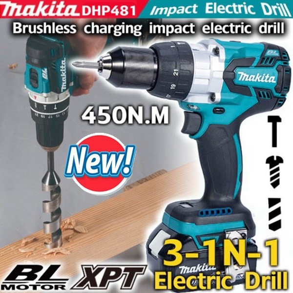 Makita DHP481 18V Brushless Rechargeable Impact Driver Electric