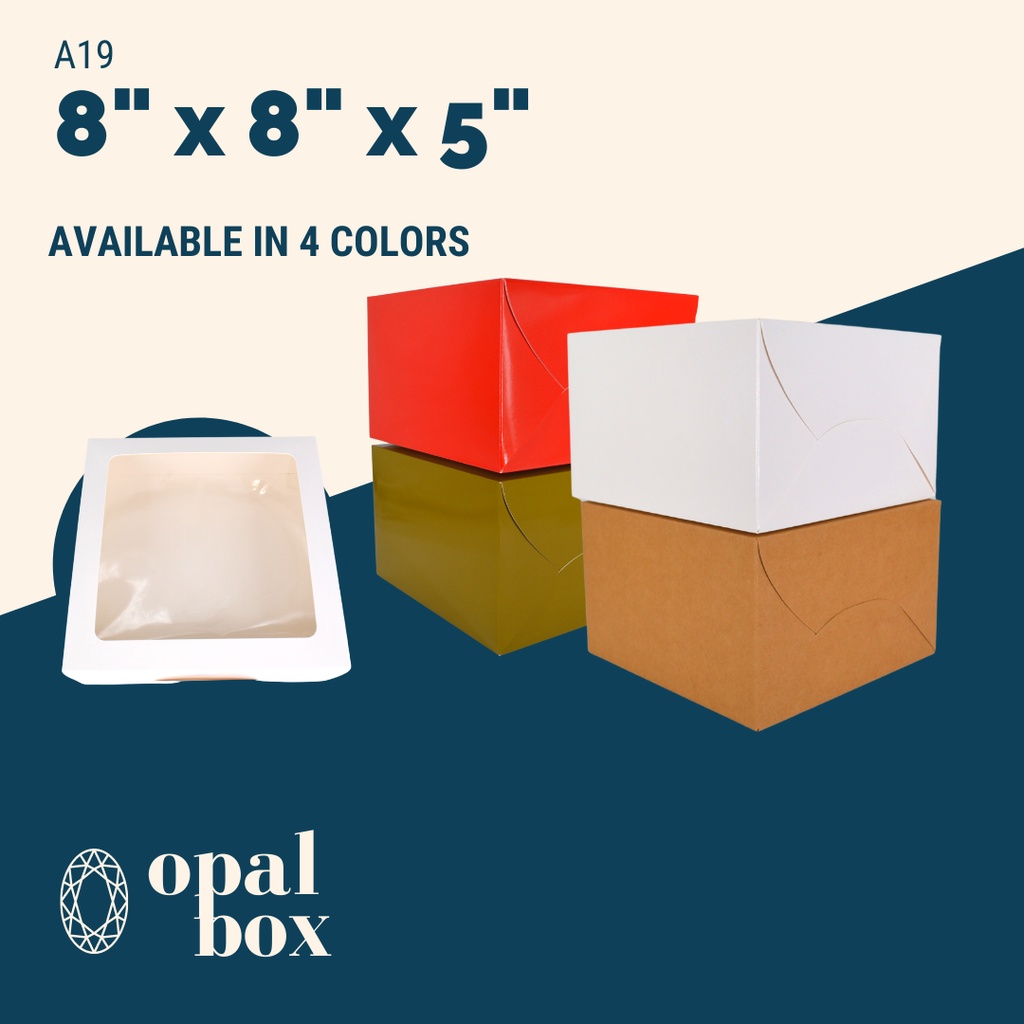 Opalbox 8x8x5 Pastry Box Brownie Box Laminated Shopee Philippines
