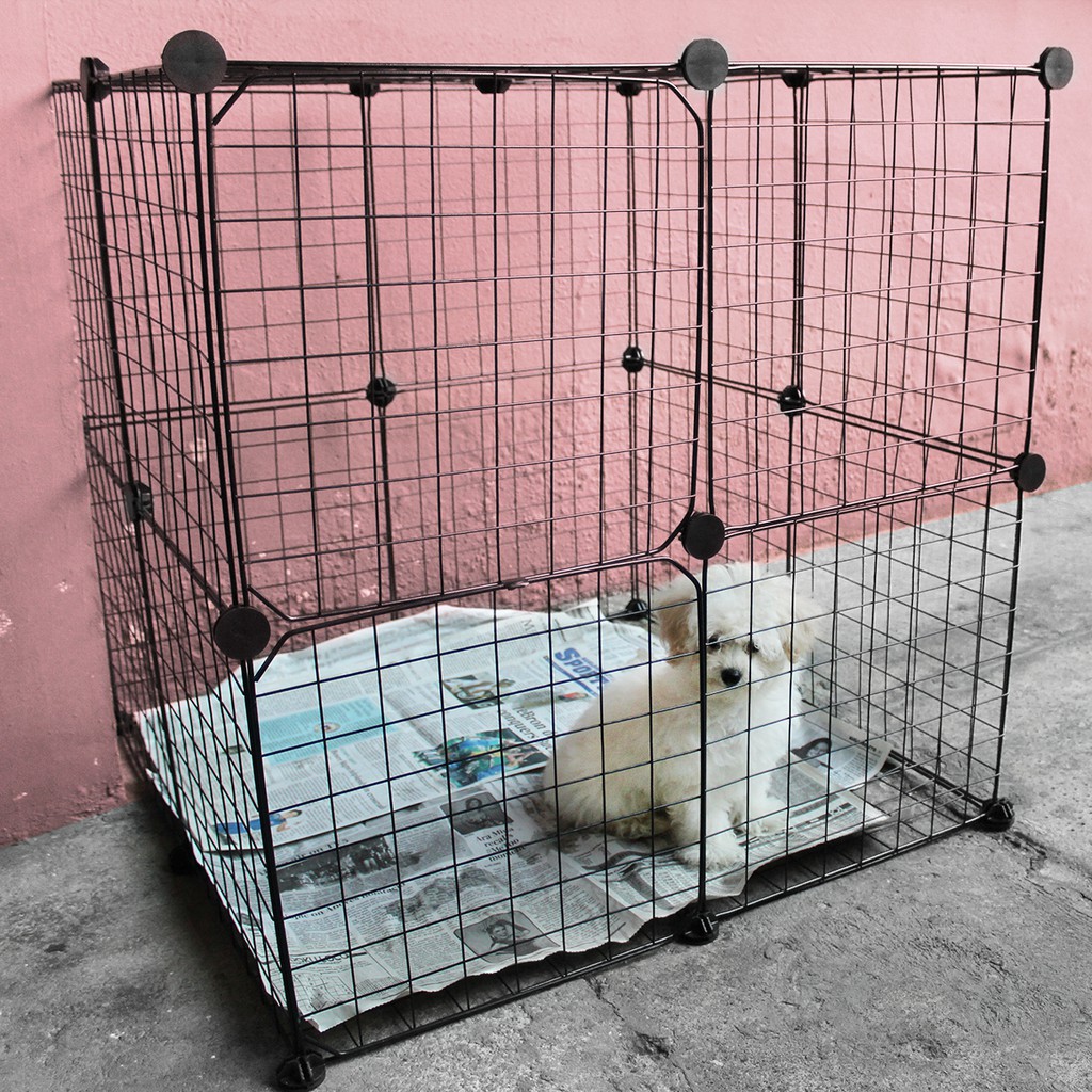 4x4 DIY Pet Cage with 2 Door for Dog Cage Cat Cage Bird Cage Pet Playpen