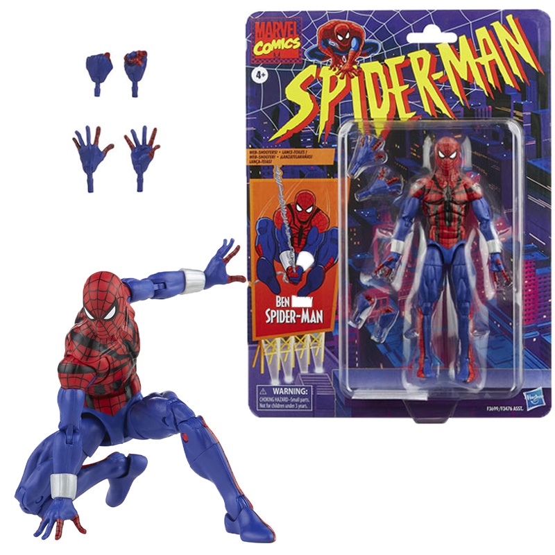 Spider-Man Retro Ben Reilly / Symbiote Spiderman 6-Inch Action Figure ...