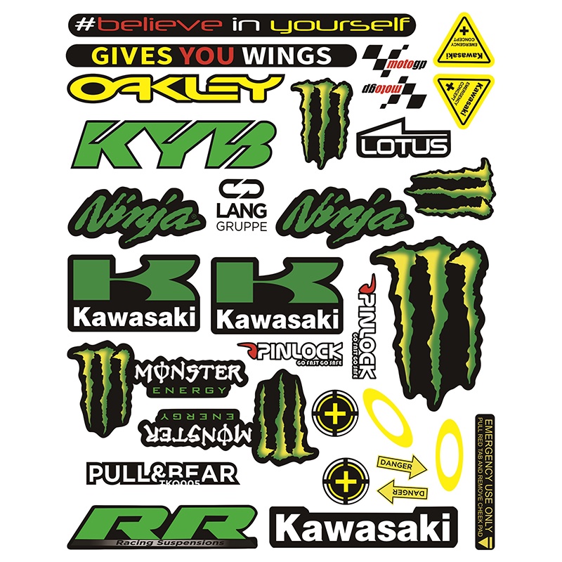 Monster Energy Helmet Sticker Set Reflective Sticker Shopee Philippines