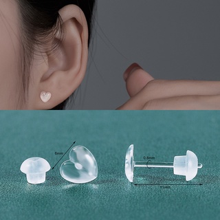 Invisible Earrings Plastic Soft Silica Gel Resin Earrings Sleep Wearable  Curing Ear Holes Small Ear Studs Set Girls Gift