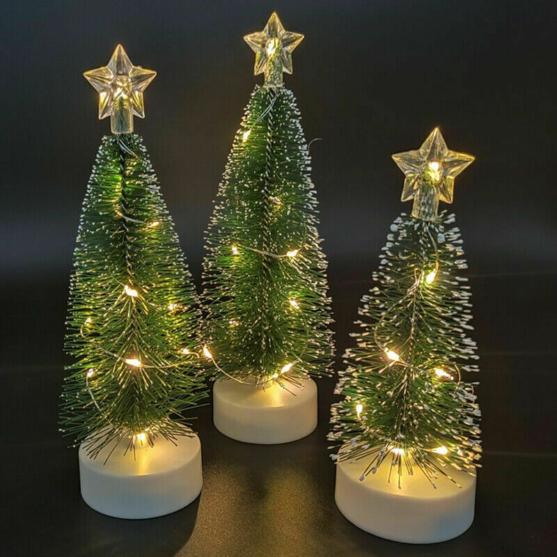 3Pcs/Set LED Lights Artificial Christmas Tree Decorations Festival ...