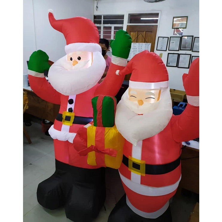 5ft Christmas Inflatable Human Figures Lighted Santa claus | Shopee ...