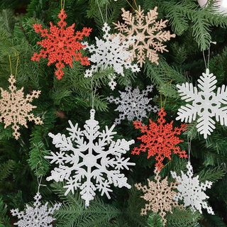 Silver Snowflakes - Set of 24 -2 inch Snowflake Ornaments with A Jewel - Silver Christmas Decorations - Glittered Snowflakes with Strings - Winter