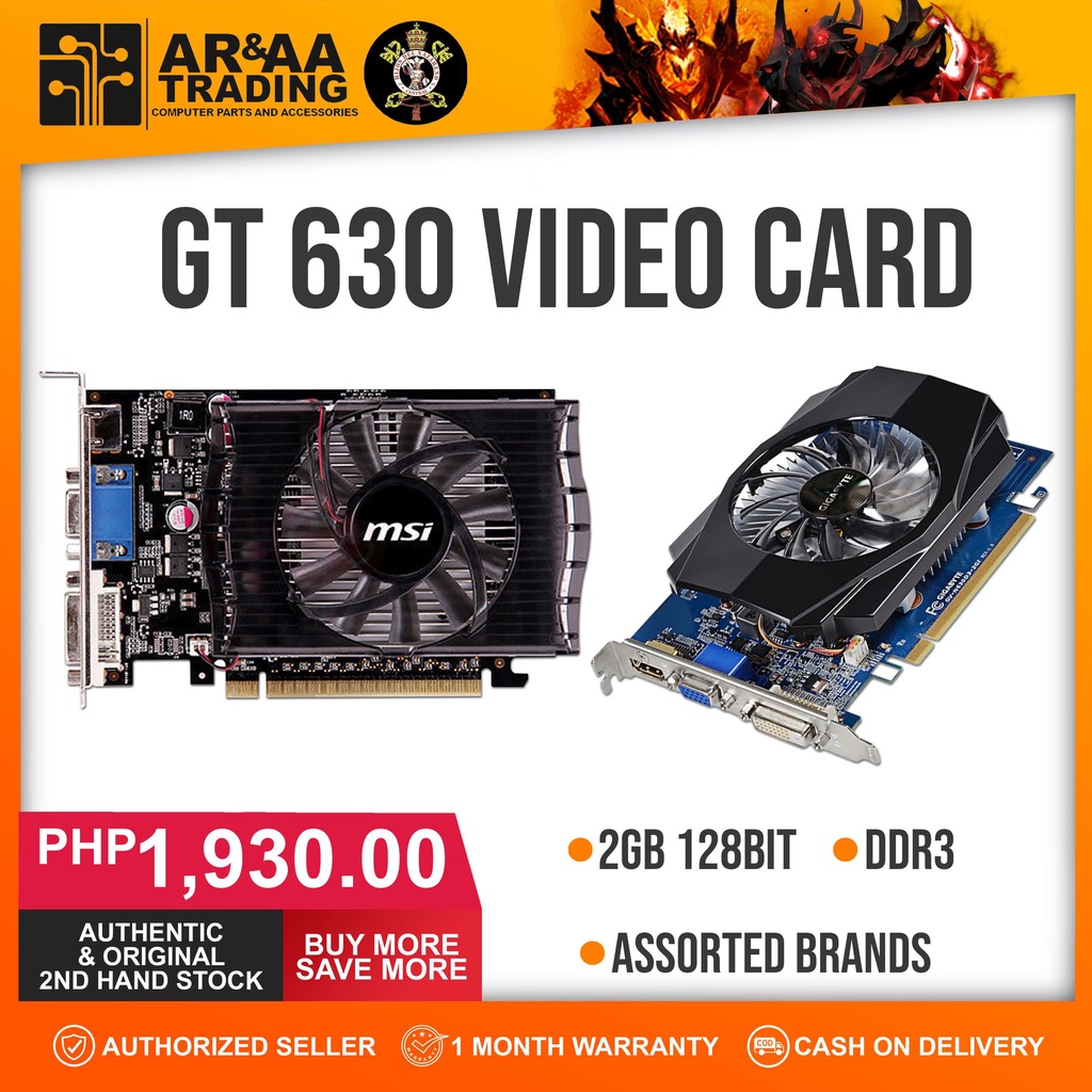 Video Card GT 630 2gb 128bit DDR3 Assorted Brands Shopee Philippines