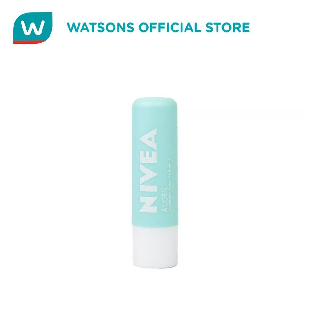 NIVEA Caring Scrub Super Soft Lips Aloe Vera + Vitamin E 4.8g Shopee