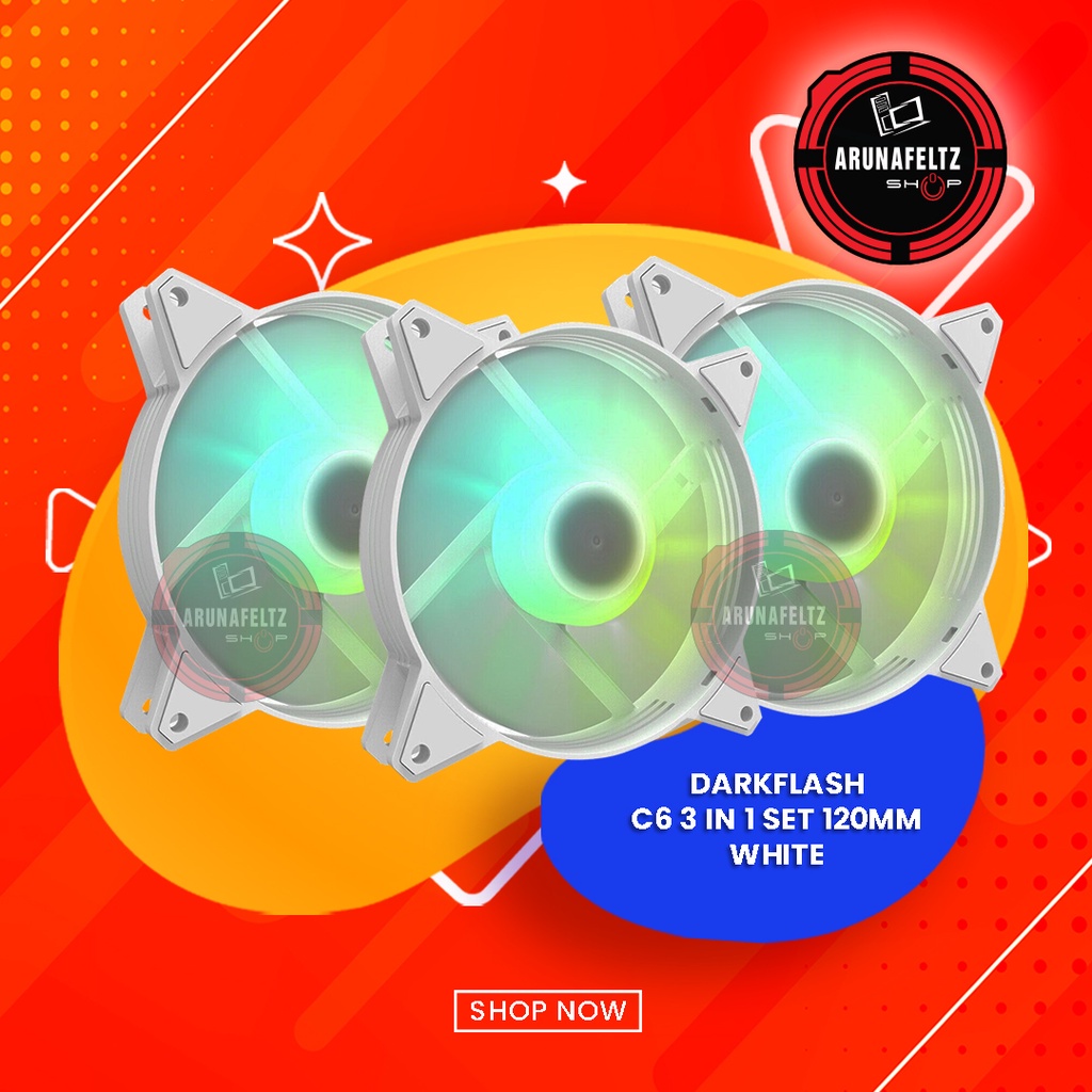 C6 DARKFLASH 3 IN 1 SET 120MM FAN - WHITE | Shopee Philippines