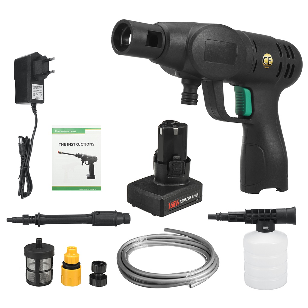 168VF Portable Cordless Water Jet Car Wash High Pressure Spray Electric
