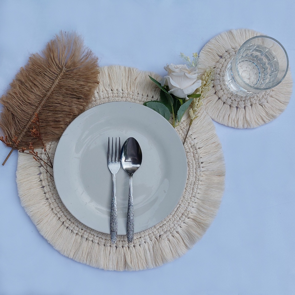 Macrame placemat and coaster Shopee Philippines