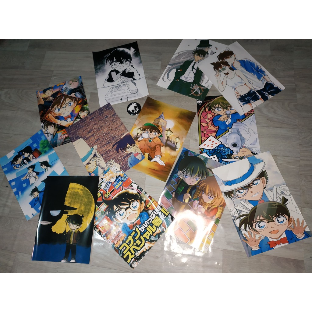 Detective Conan Wall poster Wall decor 12pcs with FREE conan badge ...