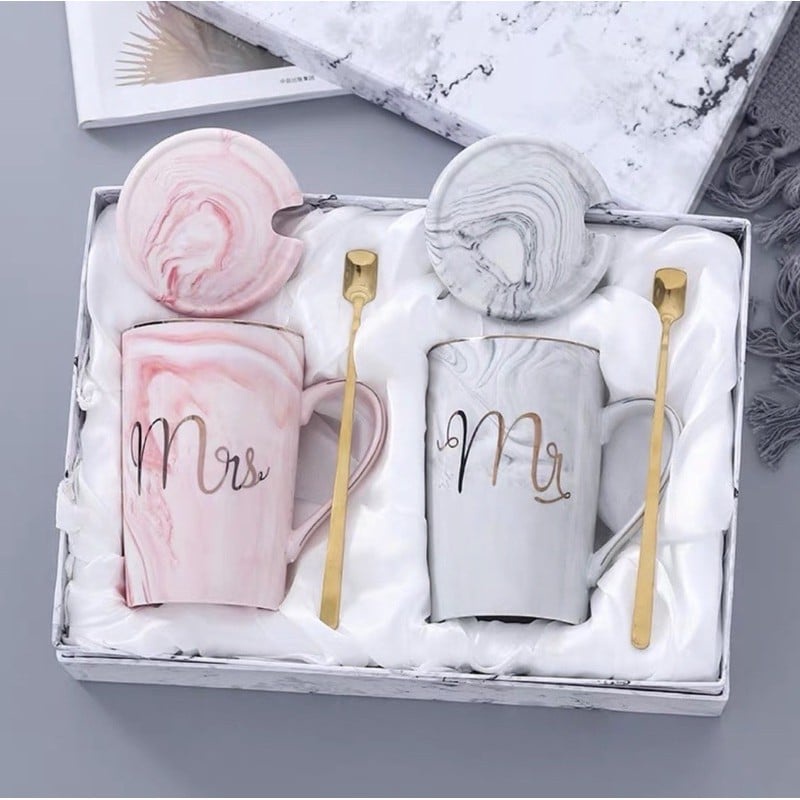 Customize Creative Cute Water Cup Marble Ceramic Cup Couple Mug WEDDING ...