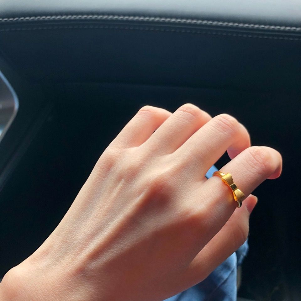 ring opening adjustable niche design ins index finger goldplated does