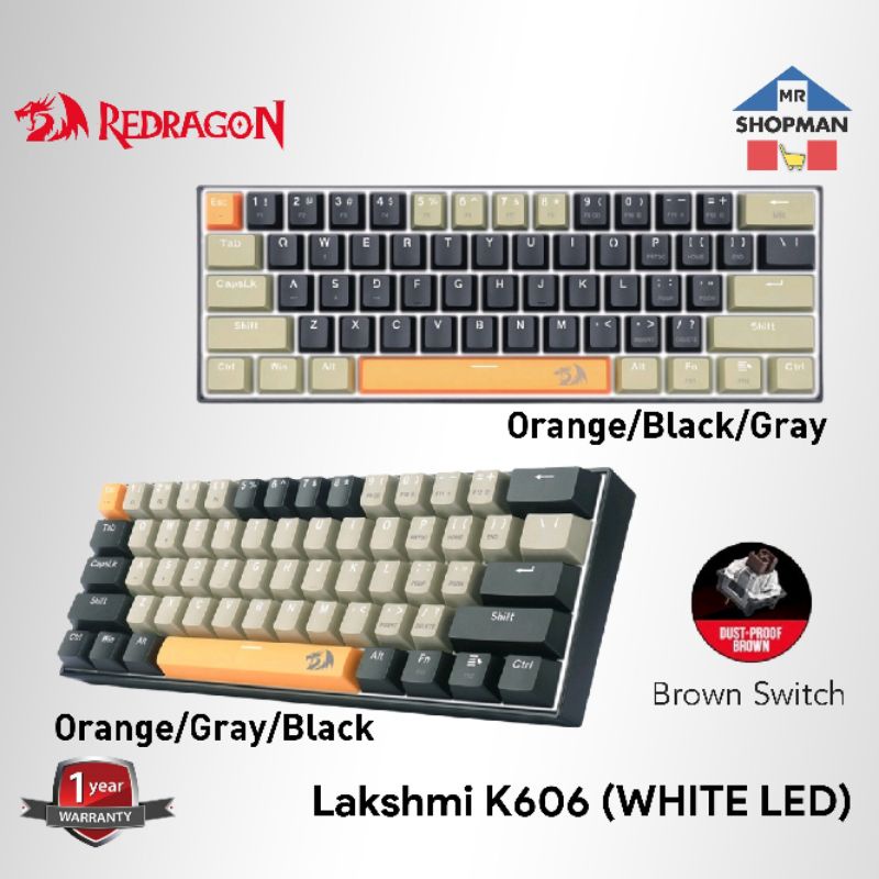 Redragon Lakshmi K606 WIRED Orange Gray Black / Orange Black Gray ...