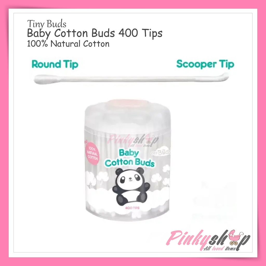 Tiny Buds Baby Cotton Buds 400 tips Round Tip With Scooper Tip Shopee
