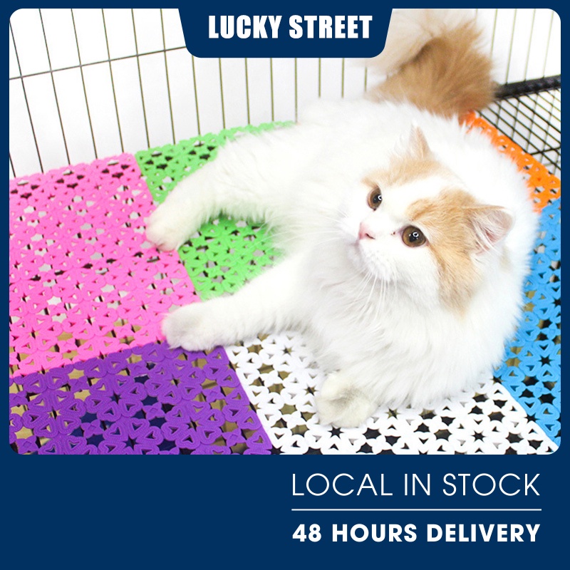 Pet Plastic Wearresistant Cage Mat cat dog Grids Holes Small Animal Antislip Feet Pads