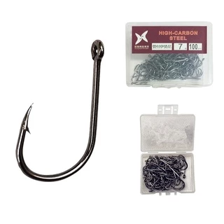 300pcs Small Fishing Hooks Black High Carbon Fishing Hooks Set 6 Sizes with  a Plastic Box (300pcs) : : Sports & Outdoors