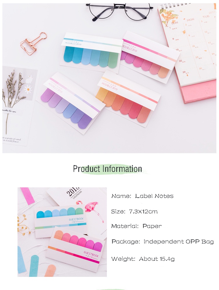 120pcs/set Colorful Sticky Notes Memo Pad Label Sticker Bookmark Kawaii ...