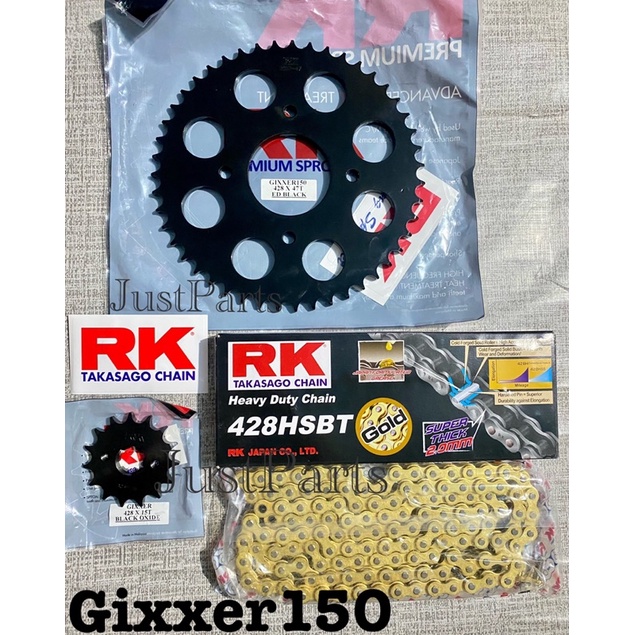 RK Sprocket Set with Chain (428) Gixxer150 BLACK EDITION | Shopee ...