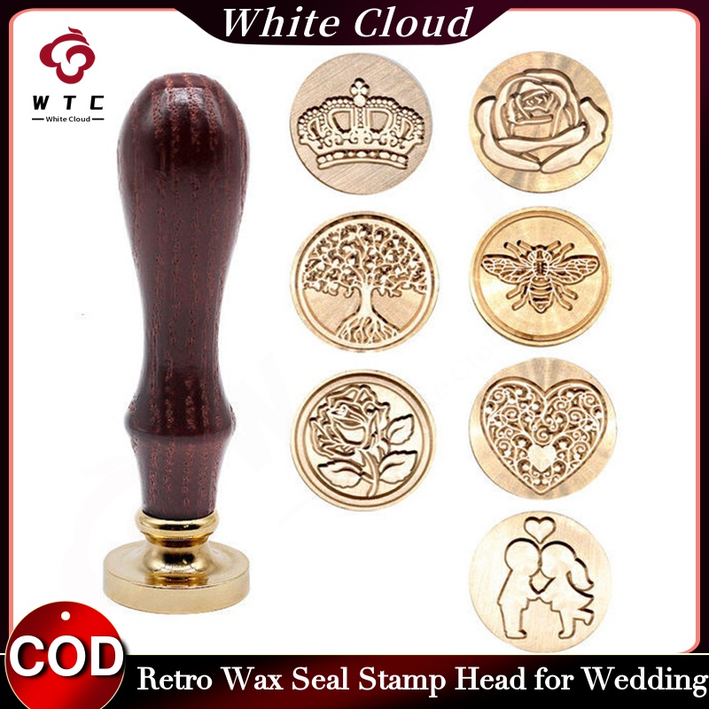 【COD】 DIY Envelope Wax Seal Stamp Post Decor Gold-plated Brass Head ...