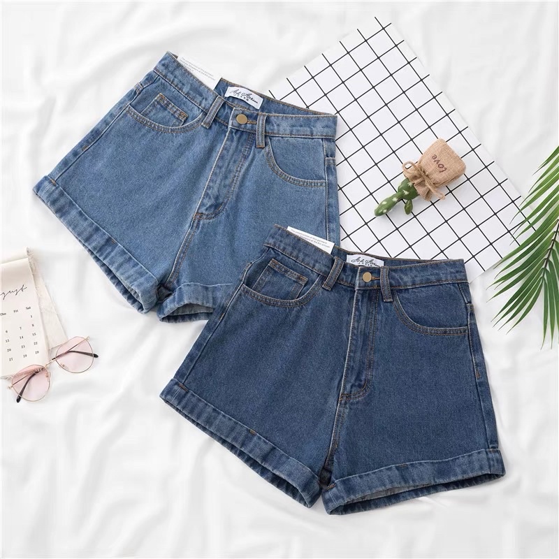 Plus Size High Waist Denim maong short for women 4 COLOR