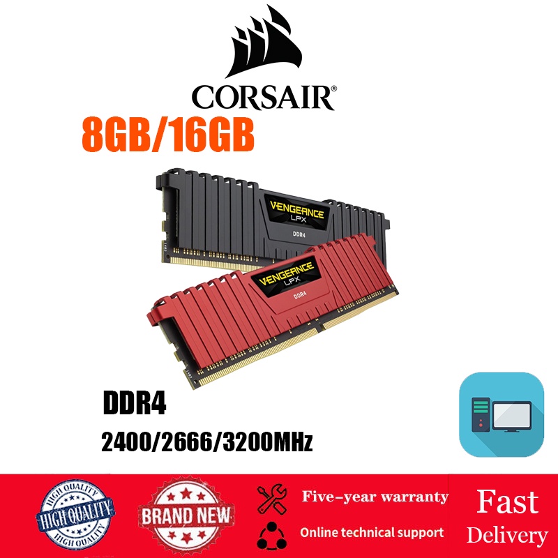 YINE DDR4 RAM LPX 8GB 16GB PC4 19200 PC4 21300 2400Mhz 2666Mhz Module PC  Desktop Memory DIMM Memory Cards (Memory Capacity 2X8GB2400MHZ-PC) 