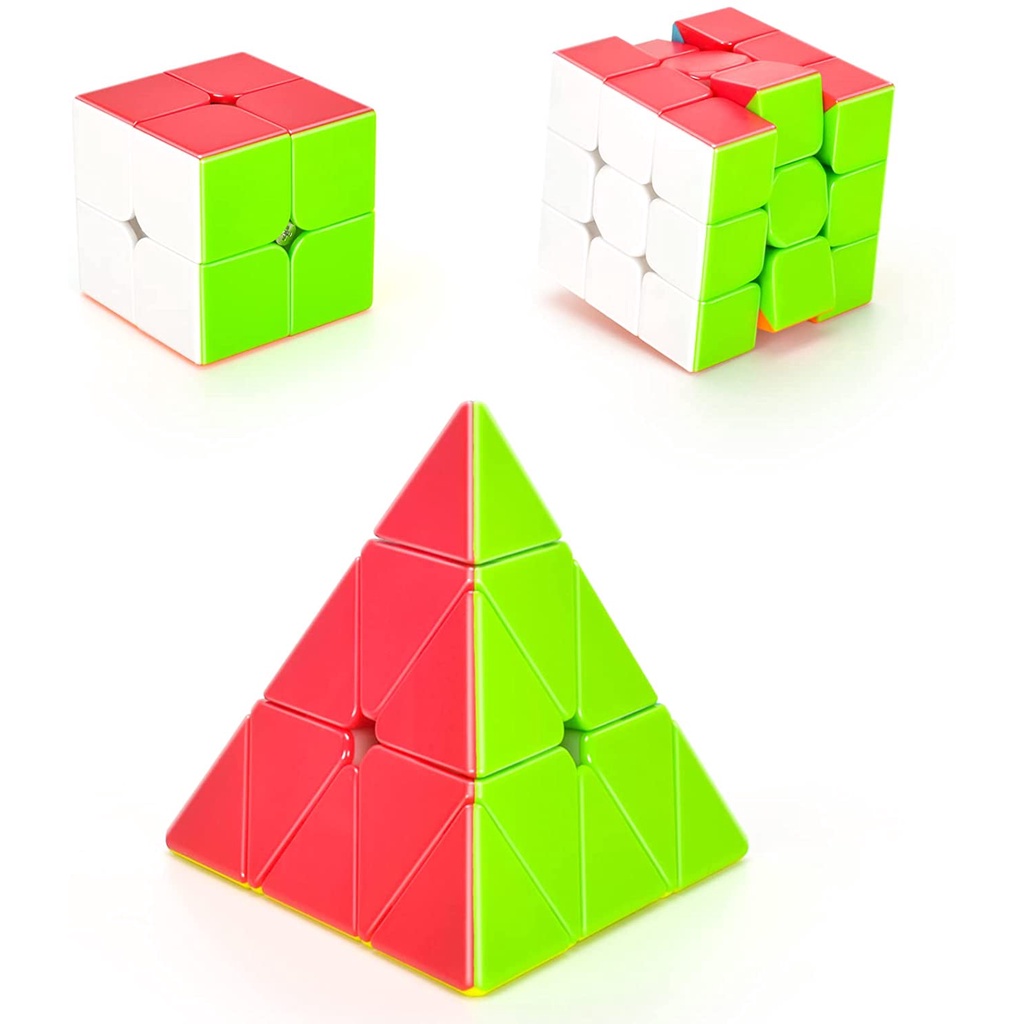 MoYu 3 Pack Speed 2x2 3x3 Triangle Pyramid Cube Puzzle Bundle For Kids ...