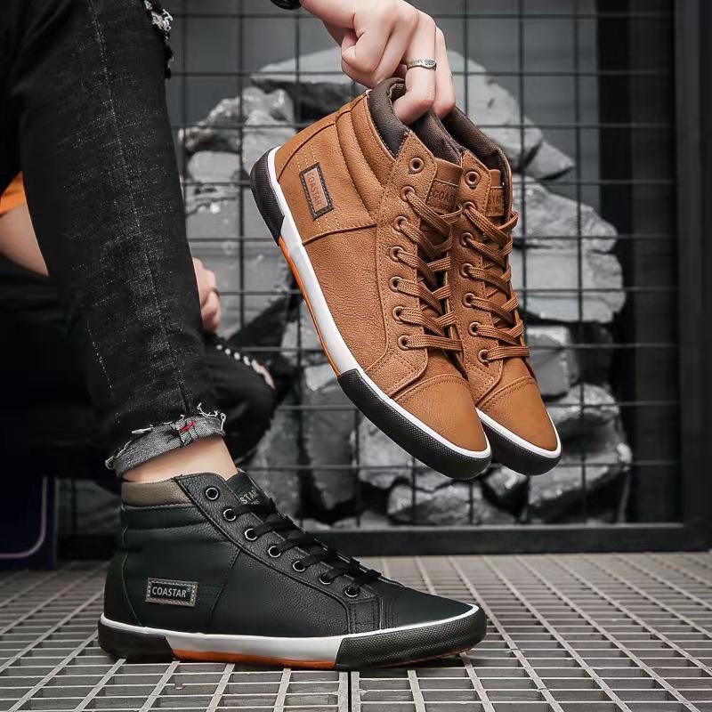 COASTAR Korean Running Leather High Cut Sole Men Shoes For Rubber 897 40 45size Shopee Philippines