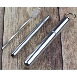 Magazine New Stainless Steel Straws Telescopic Straw Color Three-Section Drinking Straws with Aluminum Alloy Storage Tube Sleeve Blue Steel Straws