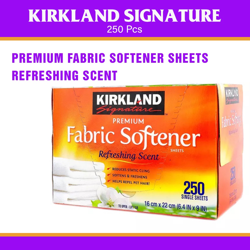 Kirkland Signature Premium Fabric Softener Sheets Refreshing Scent 250