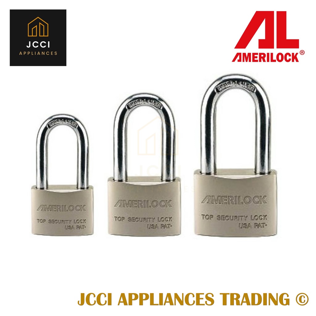 AMERILOCK AL2002 Heavy Duty Stainless Padlock Long Shackle Pearl