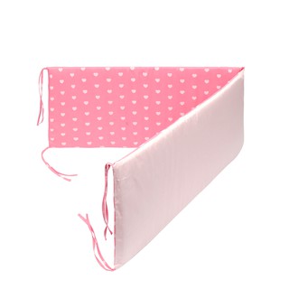 Pink crib clearance bumper pad