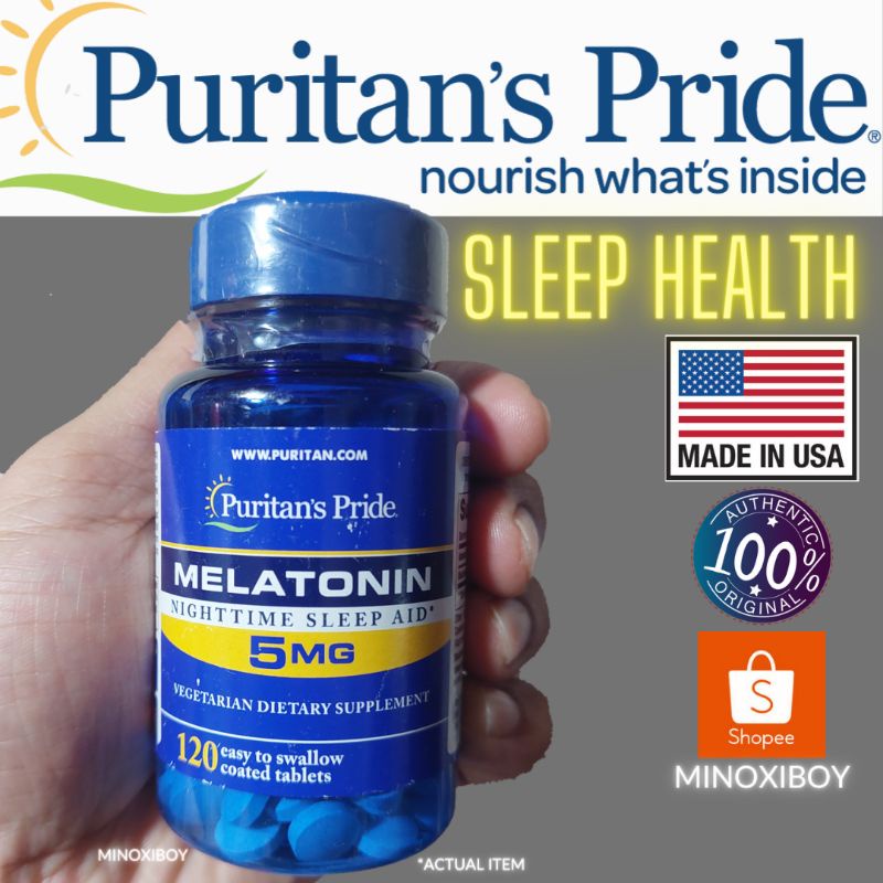 Puritan's Pride Melatonin 5mg, Night Time Sleep Aid, 120 Coated Tablets