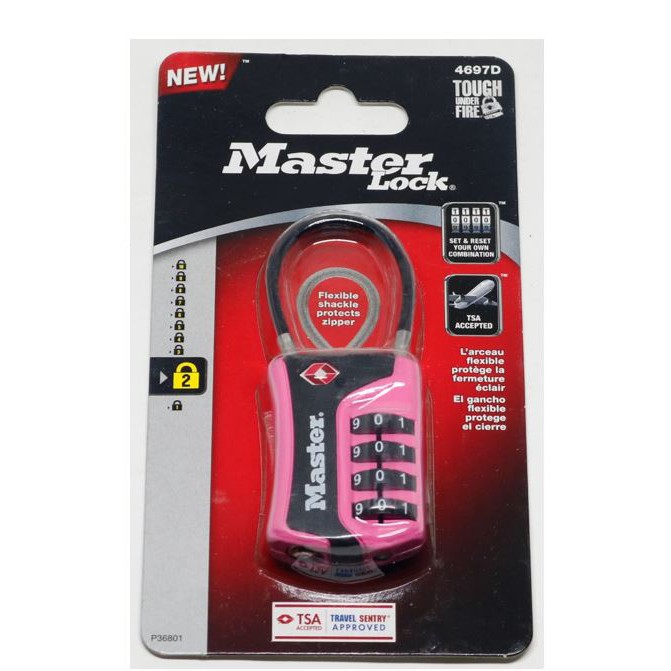 Master Lock MSP4697DPNK Luggage Travel Lock Combination Pink Shopee Philippines