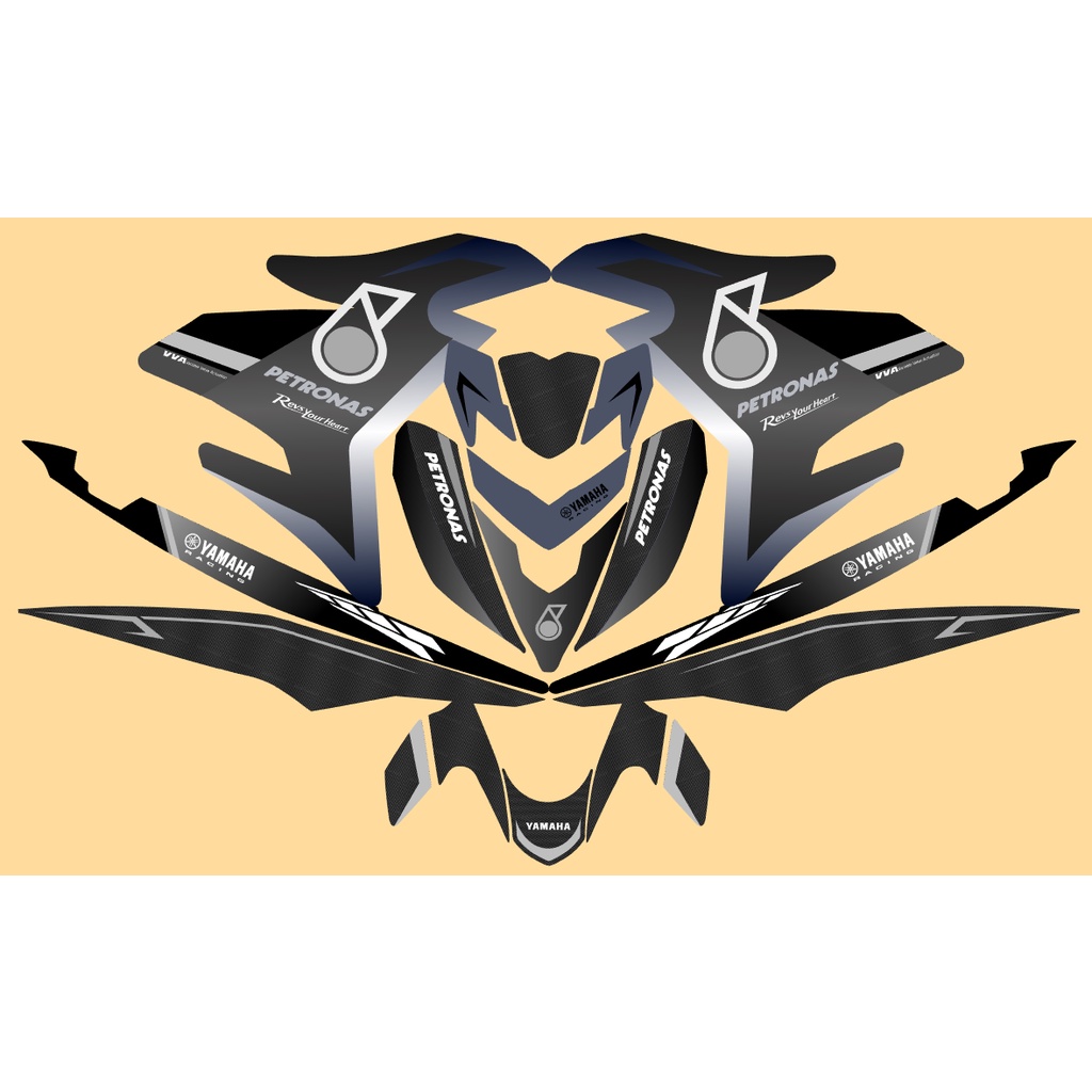 Sniper 150 decals laminated High quality Sticker petronas BLACK ...