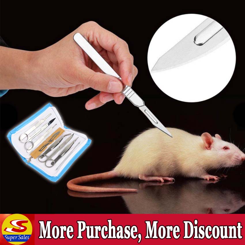 【SuperSales】7PCS Stainless Steel Dissection Scissors Tool Biological ...